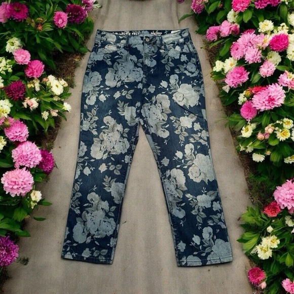 Laurie Felt Denim - Laurie Felt Womens Jeans Blue Size 10 Daisy Denim Ankle Straight Cotton Blend